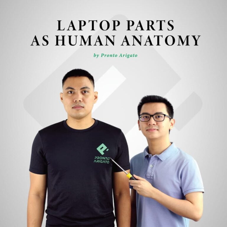laptop parts and human parts