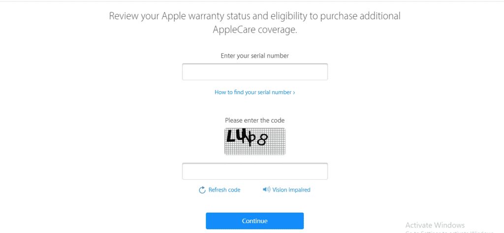 apple warranty check